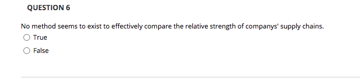 QUESTION 6 No method seems to exist to