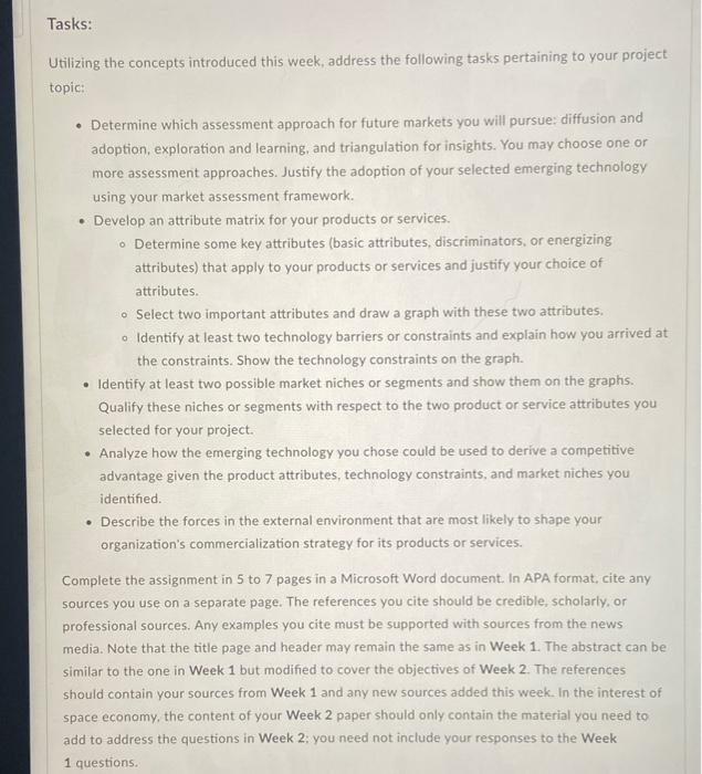 Tasks: Utilizing the concepts introduced this