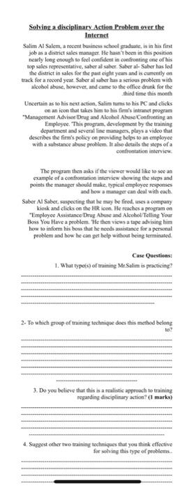 Solving a disciplinary Action Problem over the