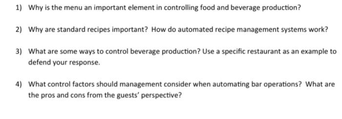 chapter 8 1) Why is the menu an important element