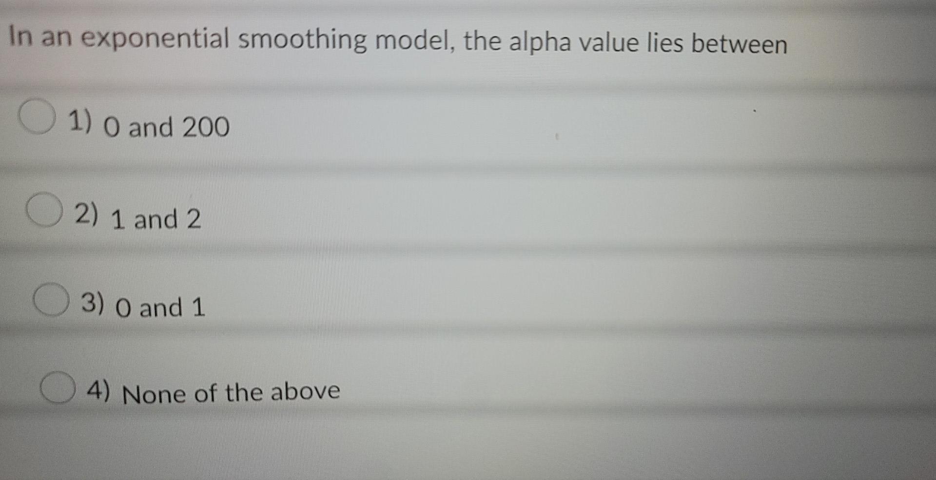 In an exponential smoothing model, the alpha