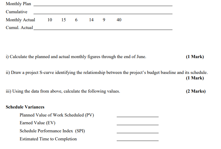 3.b. Using the following data, assume the project