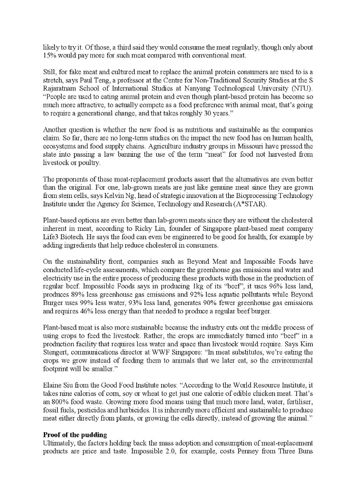 From Lab to Table On a Wednesday evening in