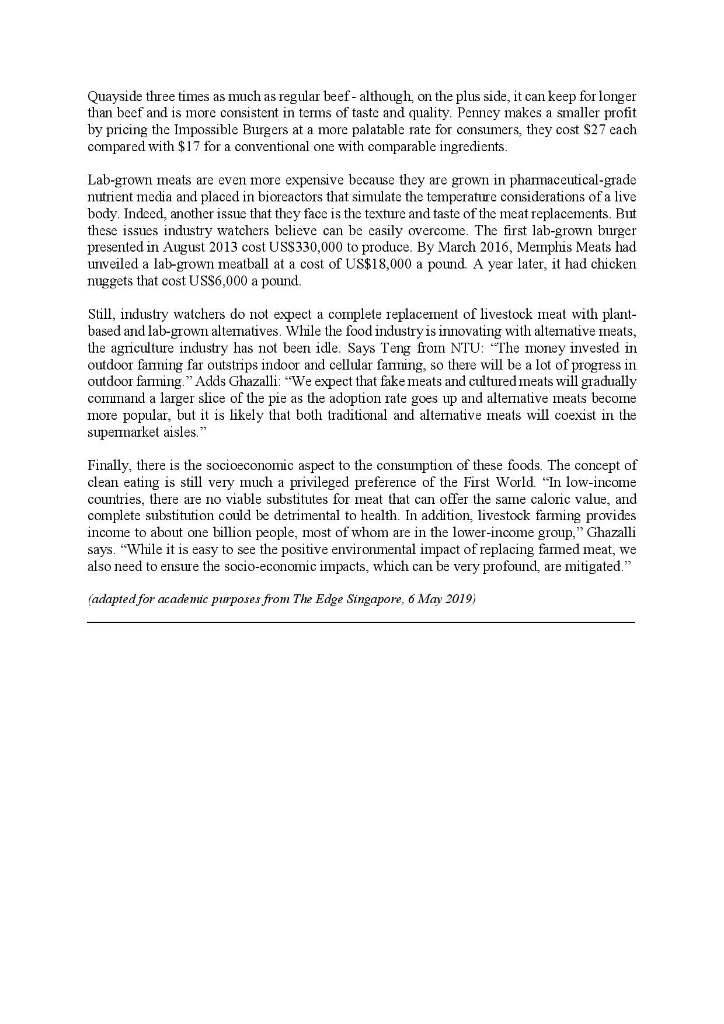 From Lab to Table On a Wednesday evening in