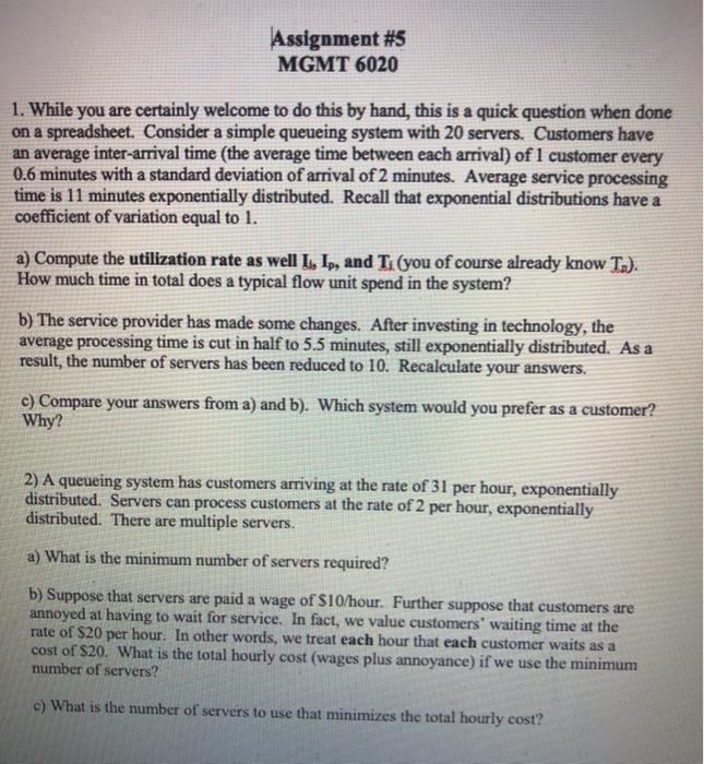 no additonal references Assignment #5 MGMT 6020