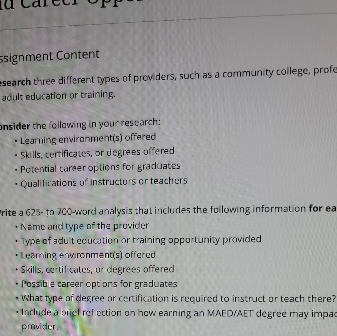 ssignment Content esearch three different types