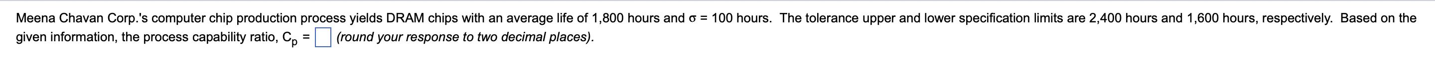 Meena Chavan Corp.'s computer chip production