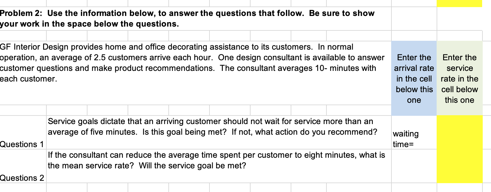 can you help me with the full solution in EXCEL