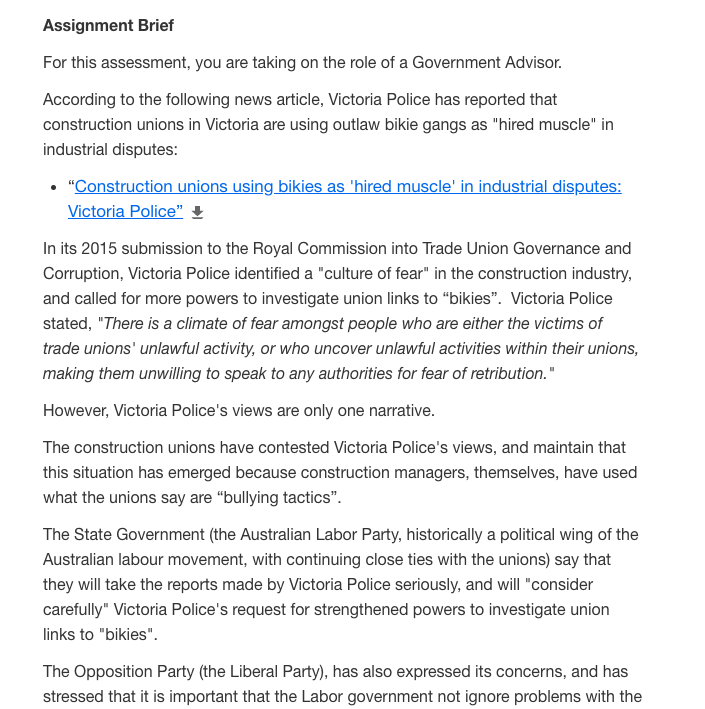 Assignment Brief For this assessment, you are