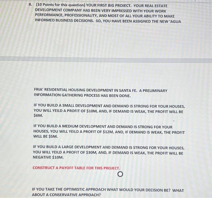 please provide all steps 8. (10 Points for this