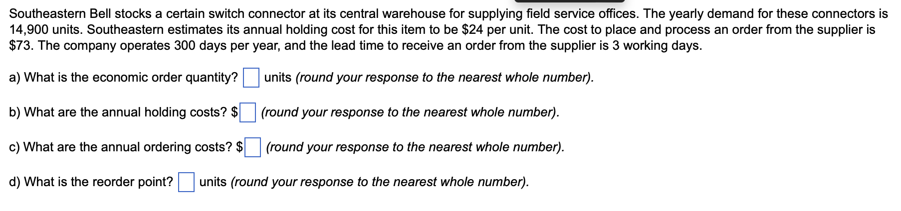 Southeastern Bell stocks a certain switch