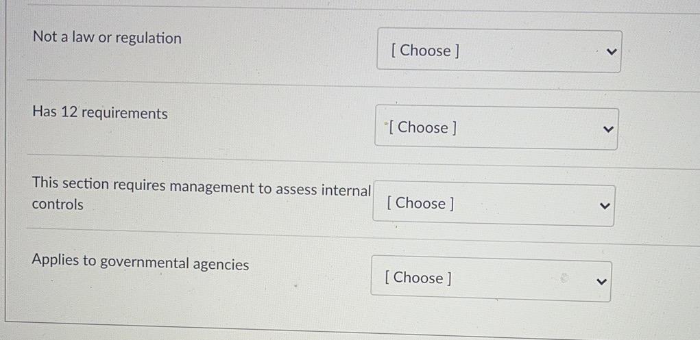 Question 1 Select the BEST answer for each