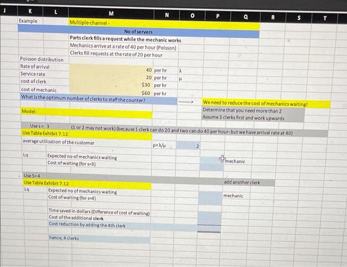 s T K L M N QIR S Example Multiple channel No of