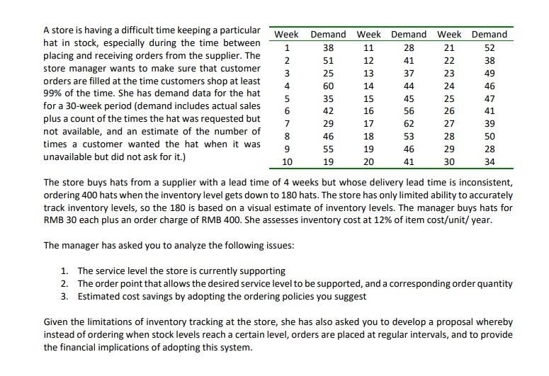 A store is having a difficult time keeping a