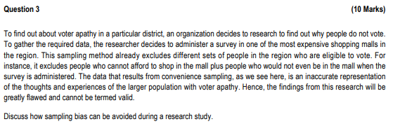 SECTION A [30 Marks] Concept of sampling methods