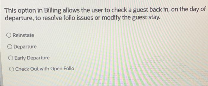 This option in Billing allows the user to check a