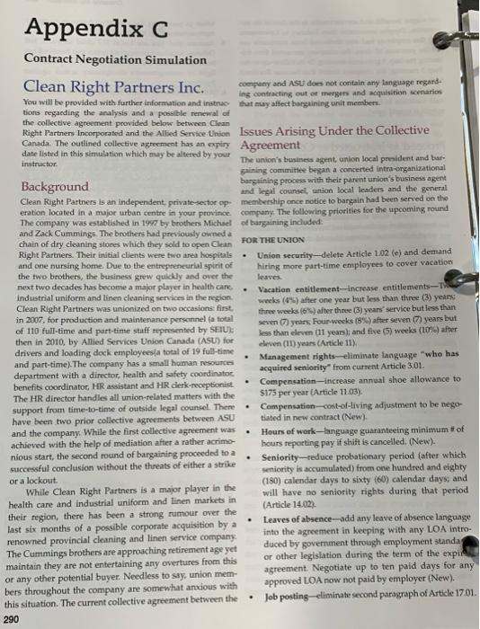 Information: Question: . . Appendix C Contract