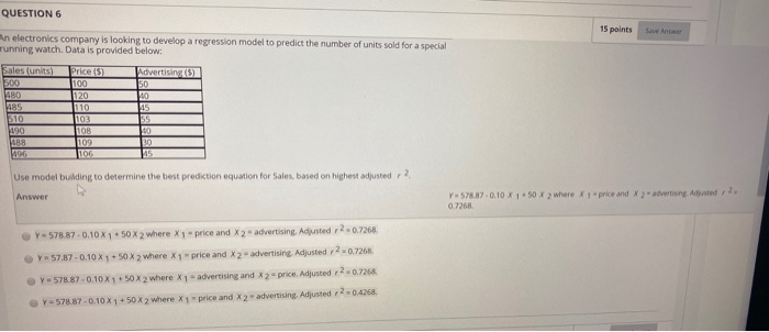 QUESTION 6 15 points Save Answer An electronics