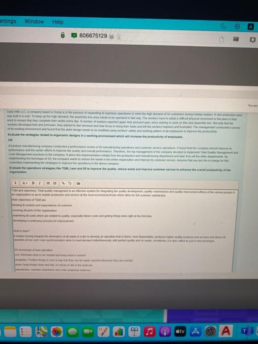 answer one question of each question ettings