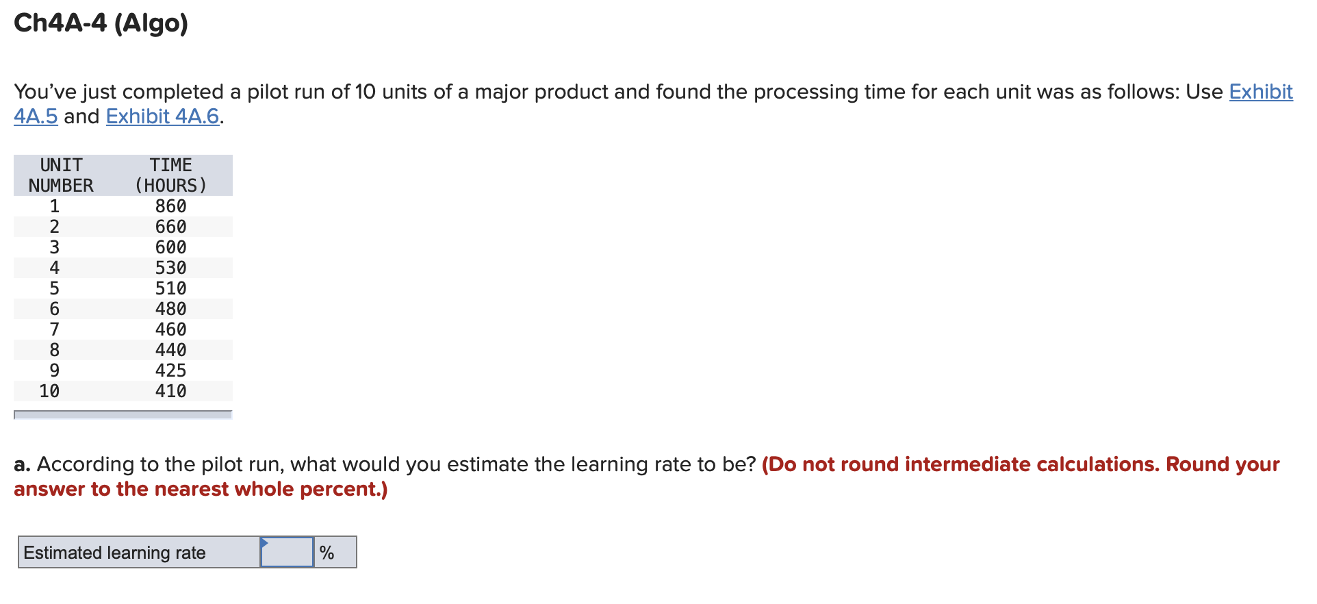Question 1. Exhibit Table: Question 2. Exhibit