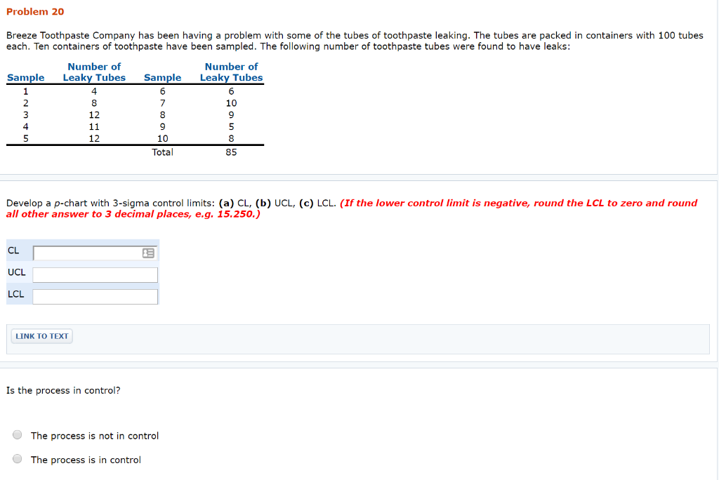 Problem 20 Breeze Toothpaste Company has been