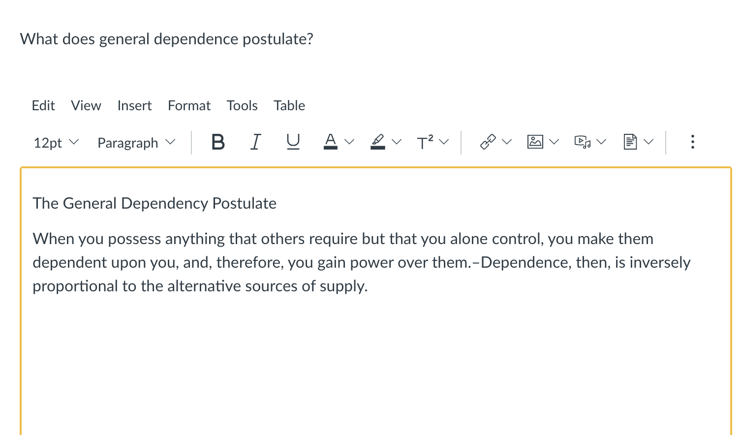 Explain properly. What does general dependence