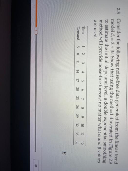 2.3 Consider the following noise-free data