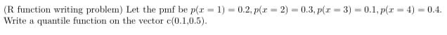 (R function writing problem) Let the pif be p(r =