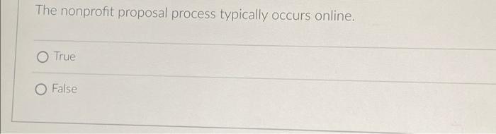 The nonprofit proposal process typically occurs