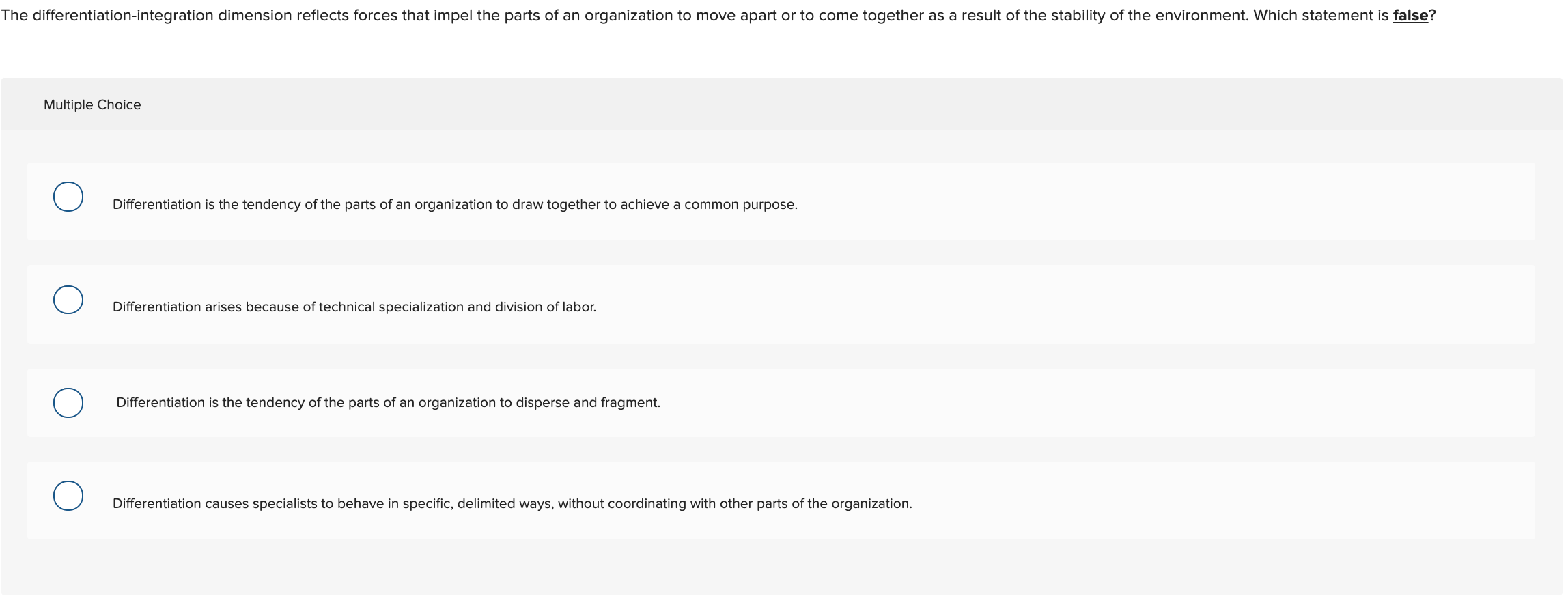 Starbuck's organizational structure includes a