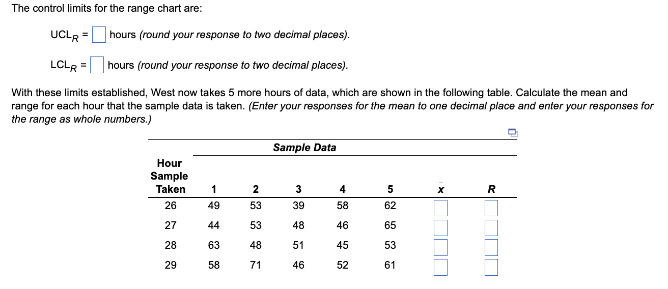 Refer to Table S6.1 - Factors for Computing