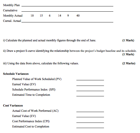 3.b. Using the following data, assume the project