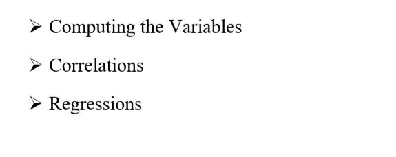 Computing the Variables Correlations Regressions