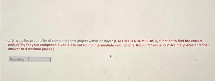 The following represents a project that should be