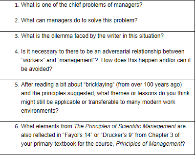 1. What is one of the chief problems of managers?