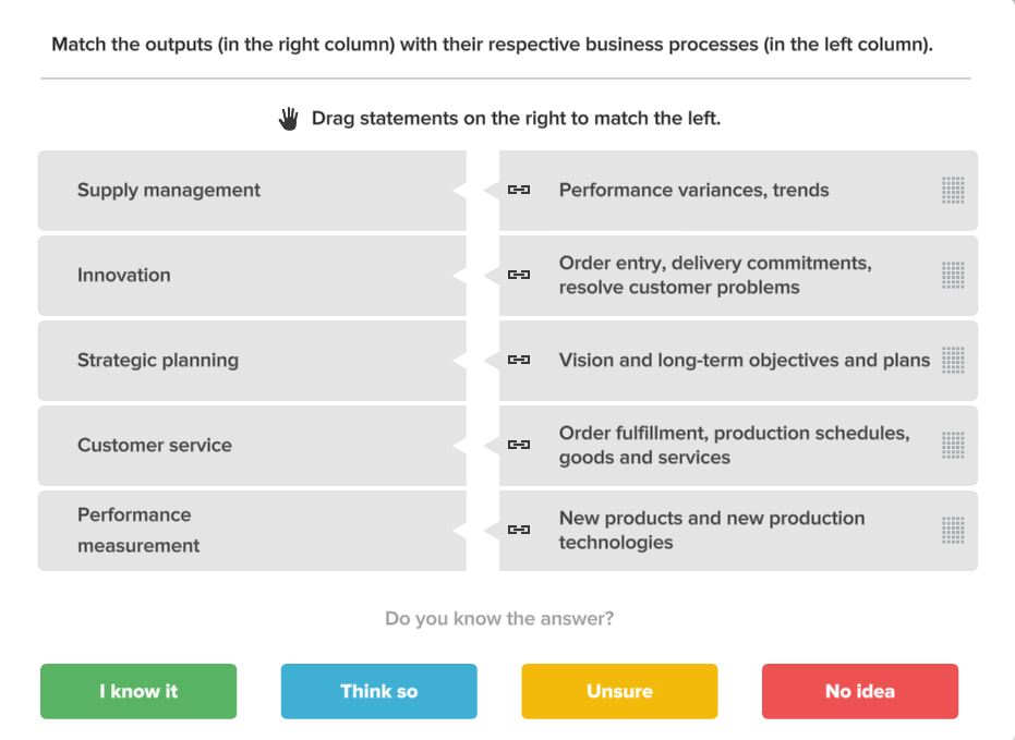 undefined Match the outputs (in the right column)