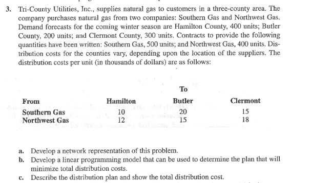 PLEASE SOLVE IN EXCEL SHOW FORMULAS Tri-County