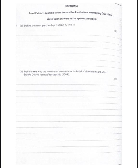 Sources for use with Section A 10 15 Extract A