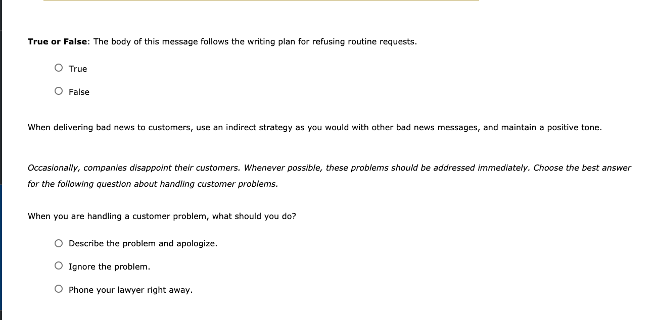 4. Refusing Typical Requests and Claims Choose