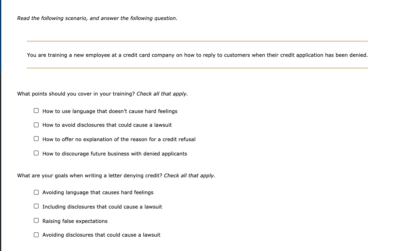 4. Refusing Typical Requests and Claims Choose