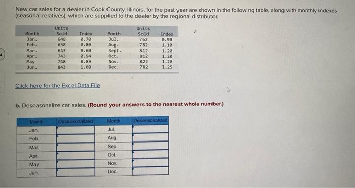 please answer part a and b. New car sales for a