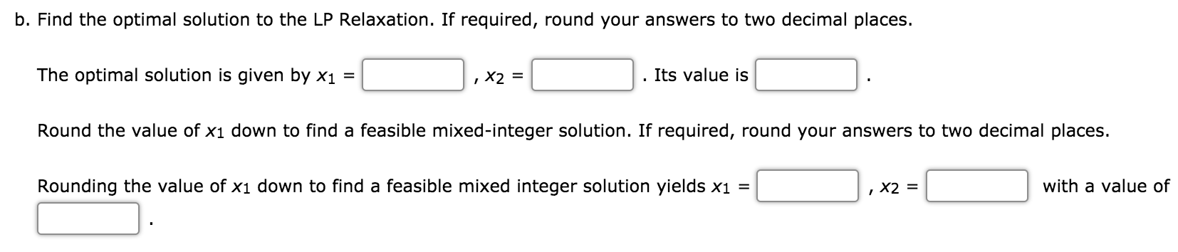 Consider the following mixed-integer linear