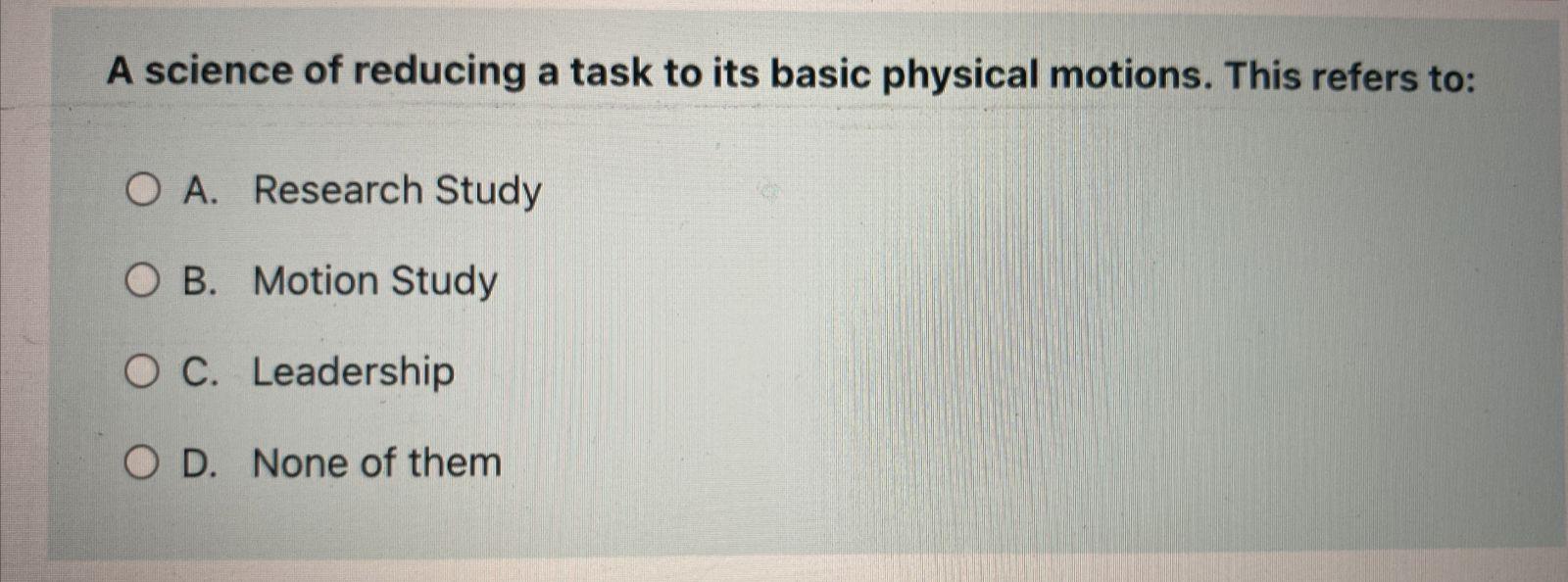 A science of reducing a task to its basic