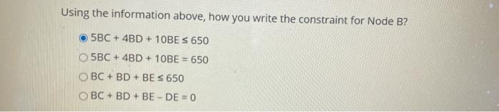 The diagram below represents a transshipment