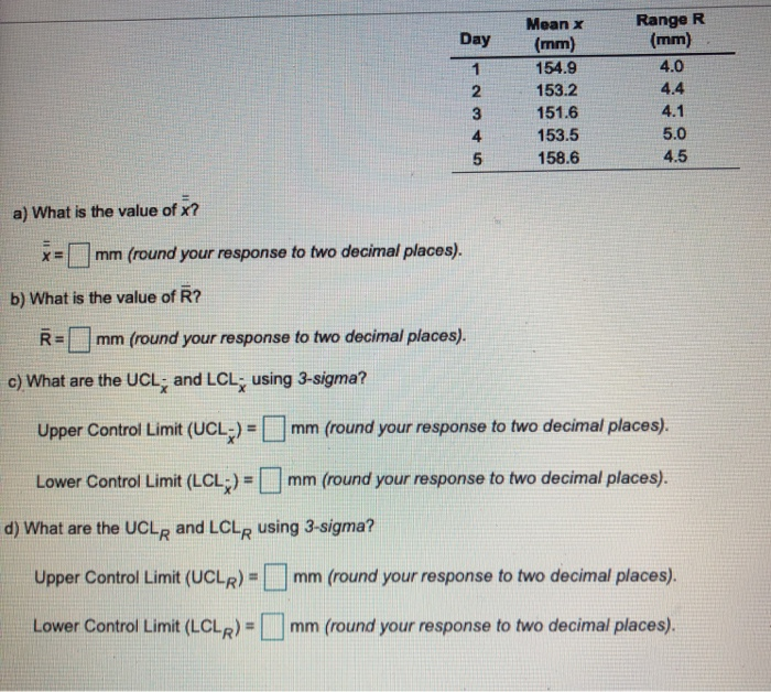 Refer to Table S61 - Factors for Computing