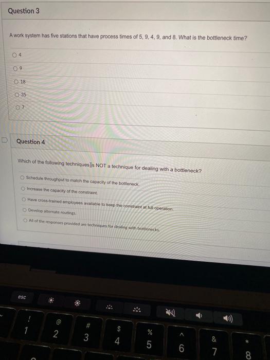 3 and 4 Question 3 A work system has five
