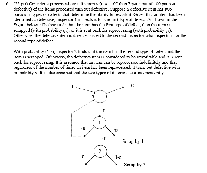 ( 25 pts) Consider a process where a fraction p