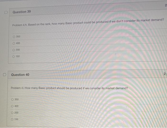 D Problem 4. TOC Product Basic Special Activities