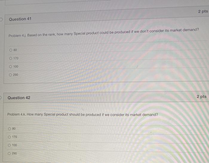 D Problem 4. TOC Product Basic Special Activities