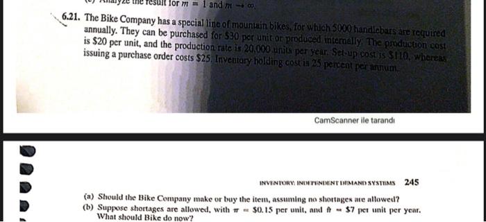 form = 1 and 14 - 6.21. The Bike Company has a